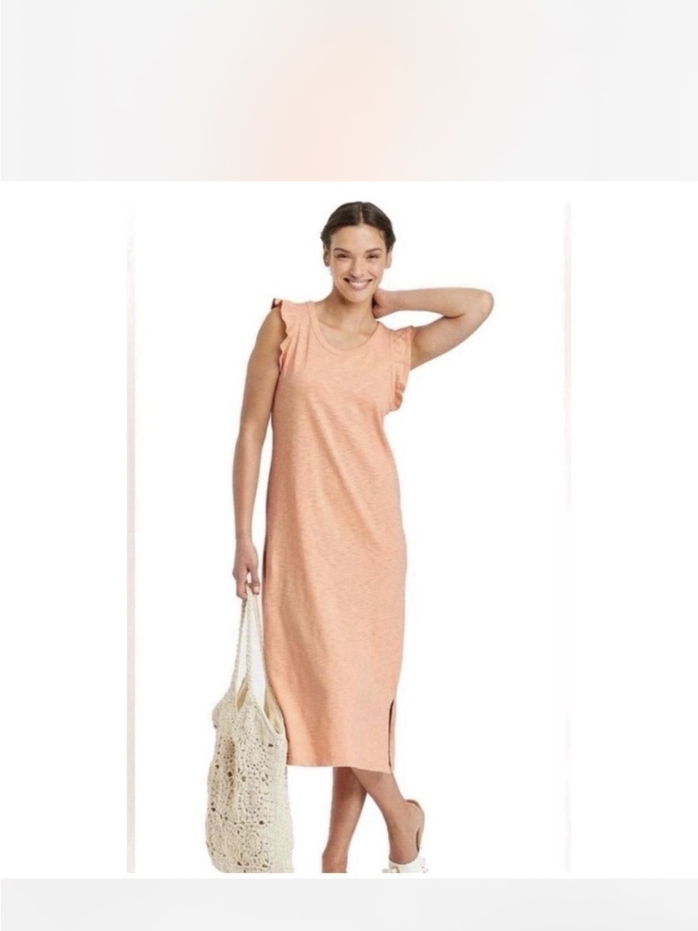 Universal Thread Peach Sleeveless Dress coastal Lagenlook medium